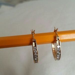 Gold and diamond earrings 14K